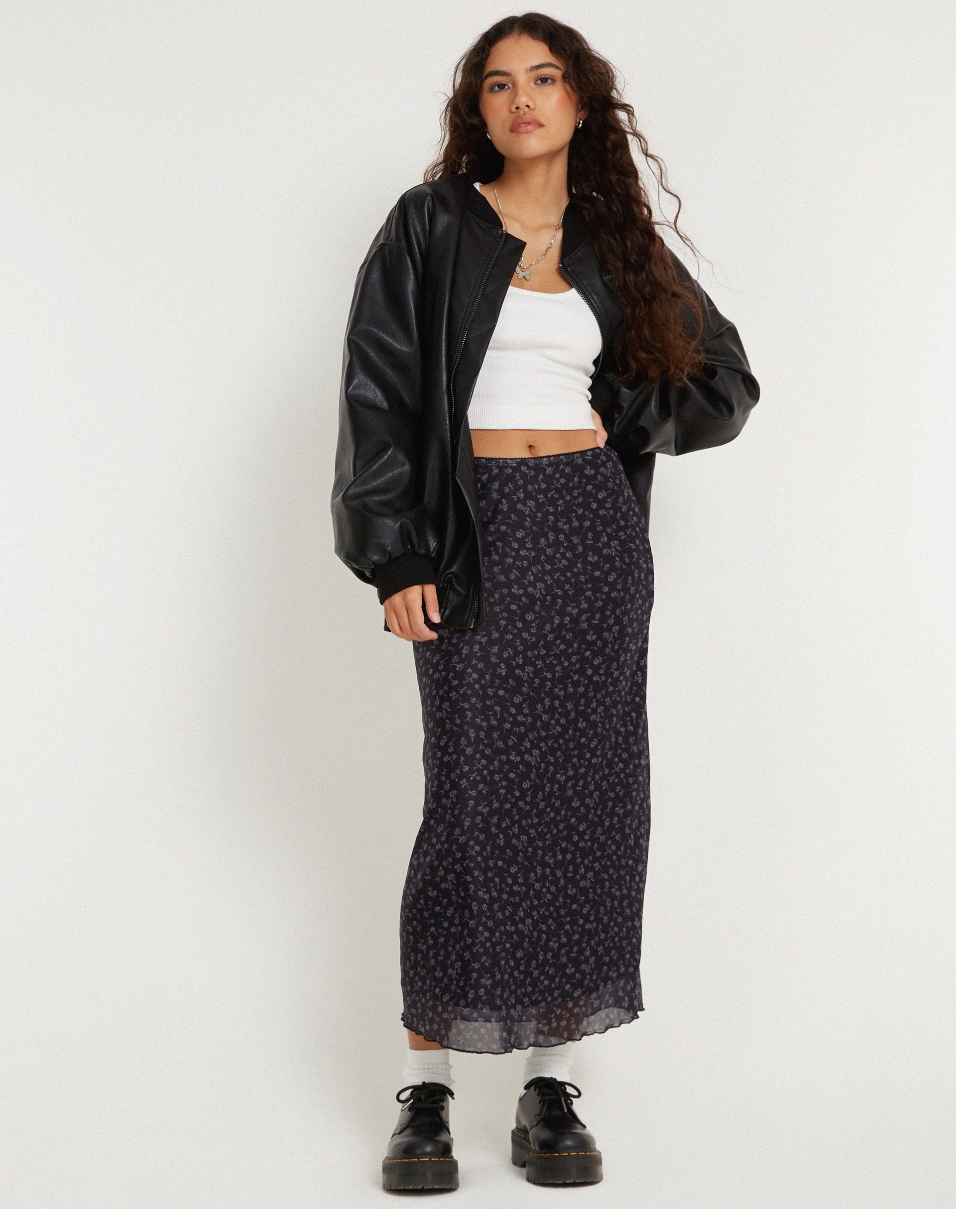 imagen de Lassie Maxi Skirt en Dark Ditsy Rose Negro