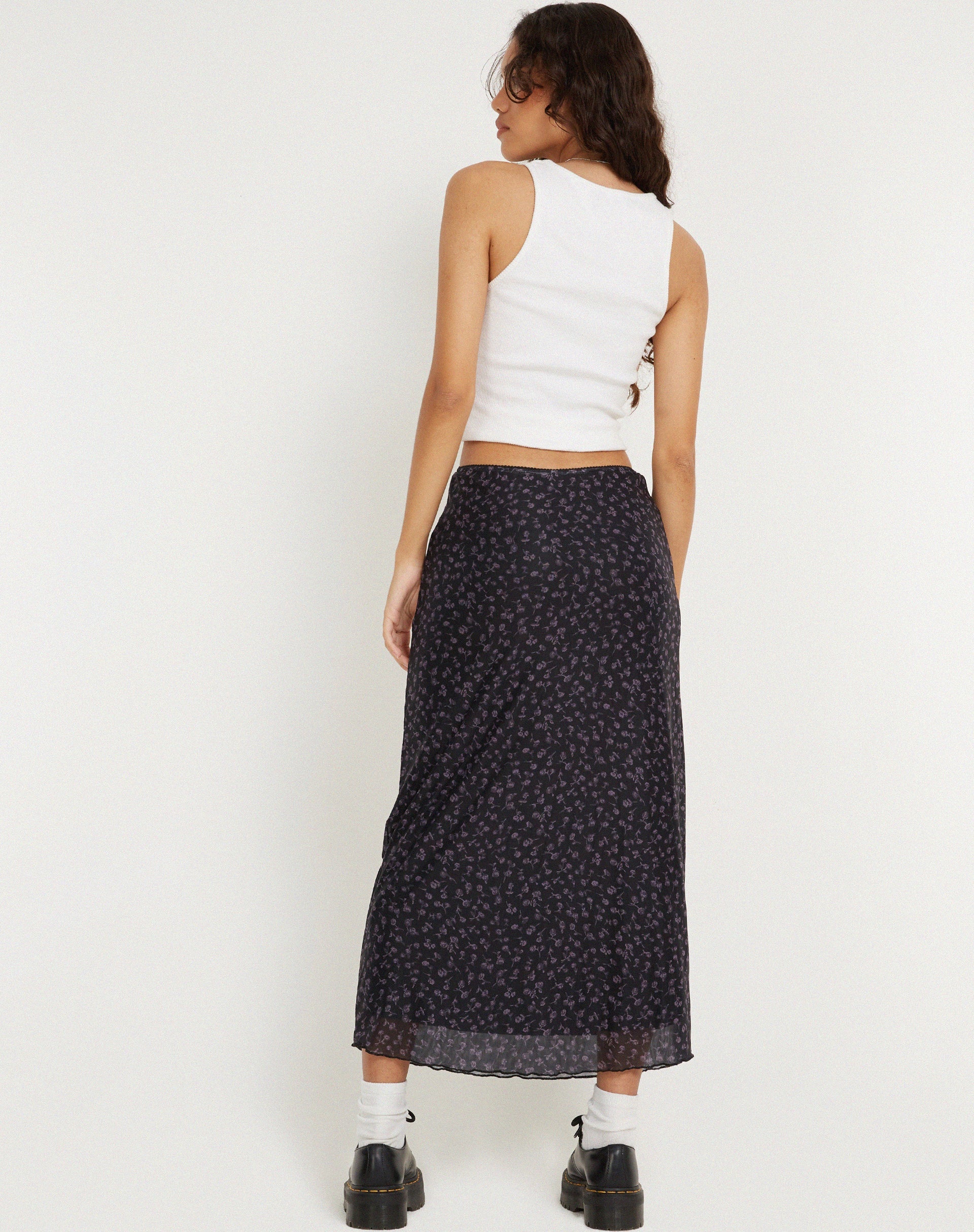 imagen de Lassie Maxi Skirt en Dark Ditsy Rose Negro