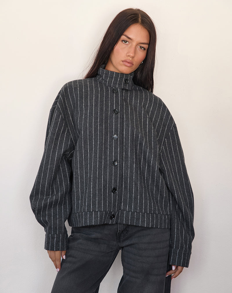 Imagen de la chaqueta Lastika de rayas marrones