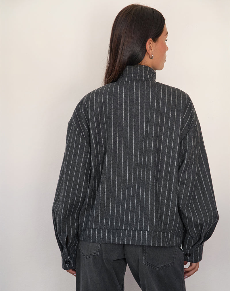 Imagen de la chaqueta Lastika de rayas marrones