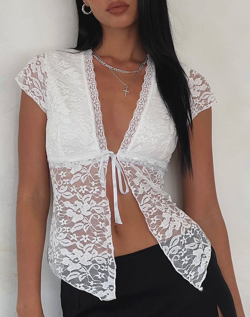 Imagen de Lavanya Top Mariposa de Encaje Blanco