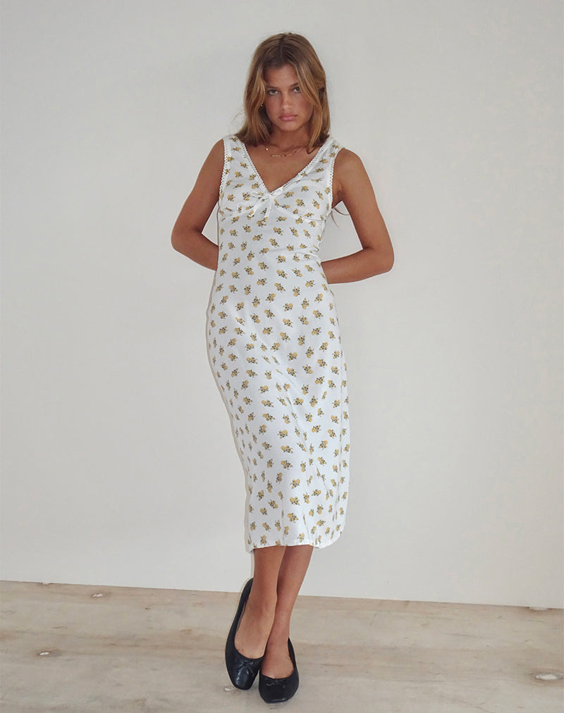 Imagen del vestido Lavisha Midi Dress in Funshine Floral Off White