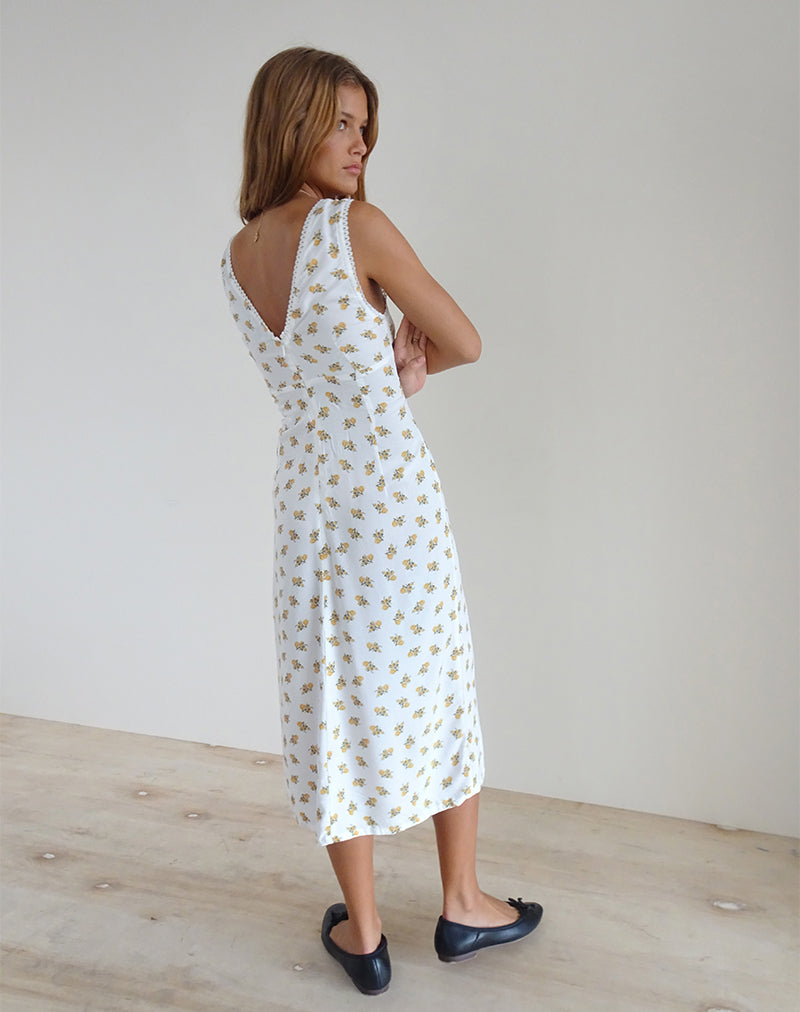 Imagen del vestido Lavisha Midi Dress in Funshine Floral Off White