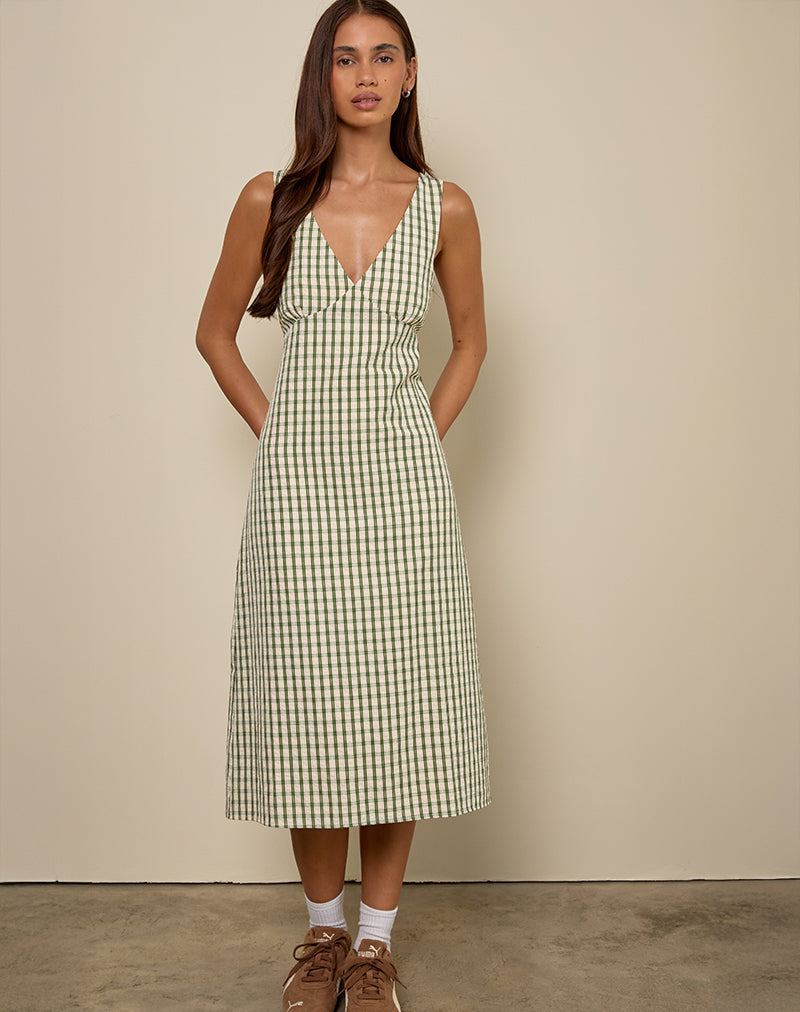 Imagen de Lavisha Midi Dress in Green Check