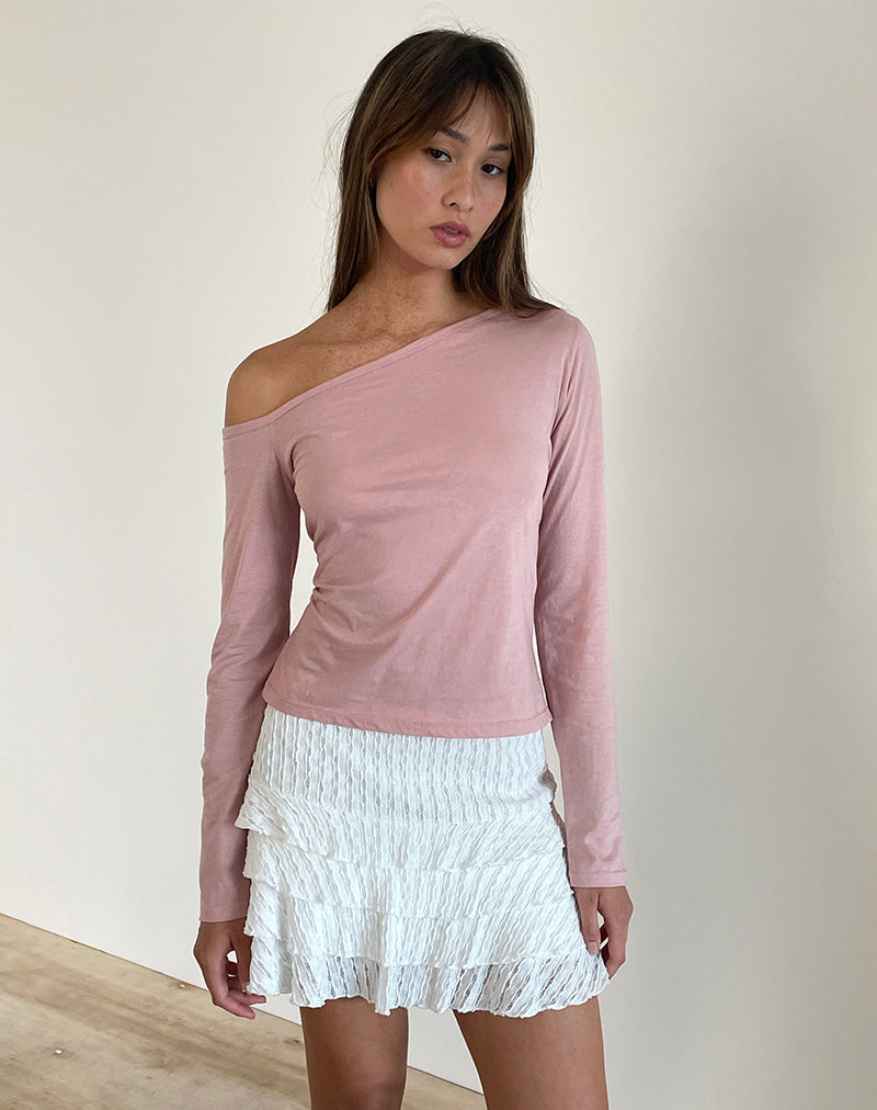 imagen de Ledez Asymmetrical Slouchy Top in Pink Lady Tissue