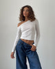 Imagen de Ledez Asymmetric Slouchy Top en tejido Jersey blanco