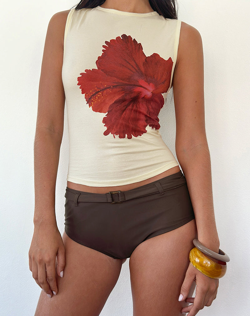 Imagen de Leen Vest Top en Hibiscus Buttermilk