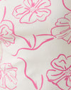 Estampado de garabatos blancos con hibisco rosa