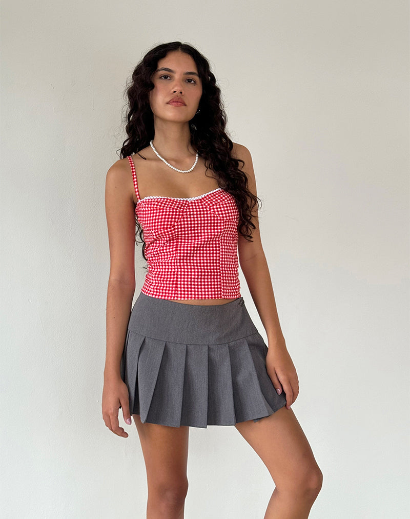 Imagen de Leif Cami Top en guinga roja