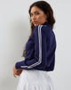 Imagen de Lennon Chaqueta de punto en azul marino con raya blanca