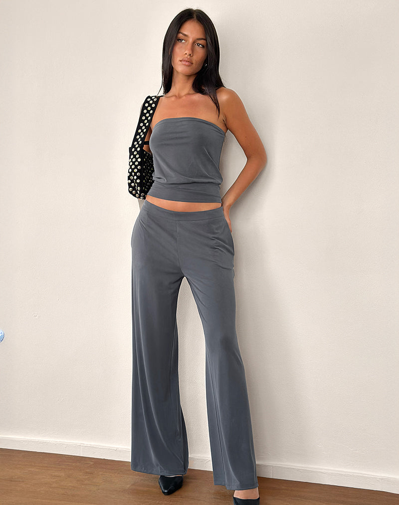 Imagen de Baku Wide Leg Trouser en gris oscuro