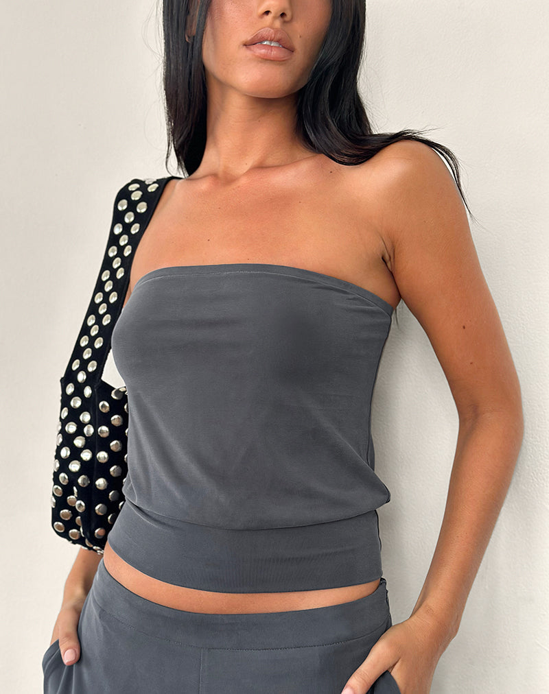 Top Leocadia Bandeau Gris Oscuro