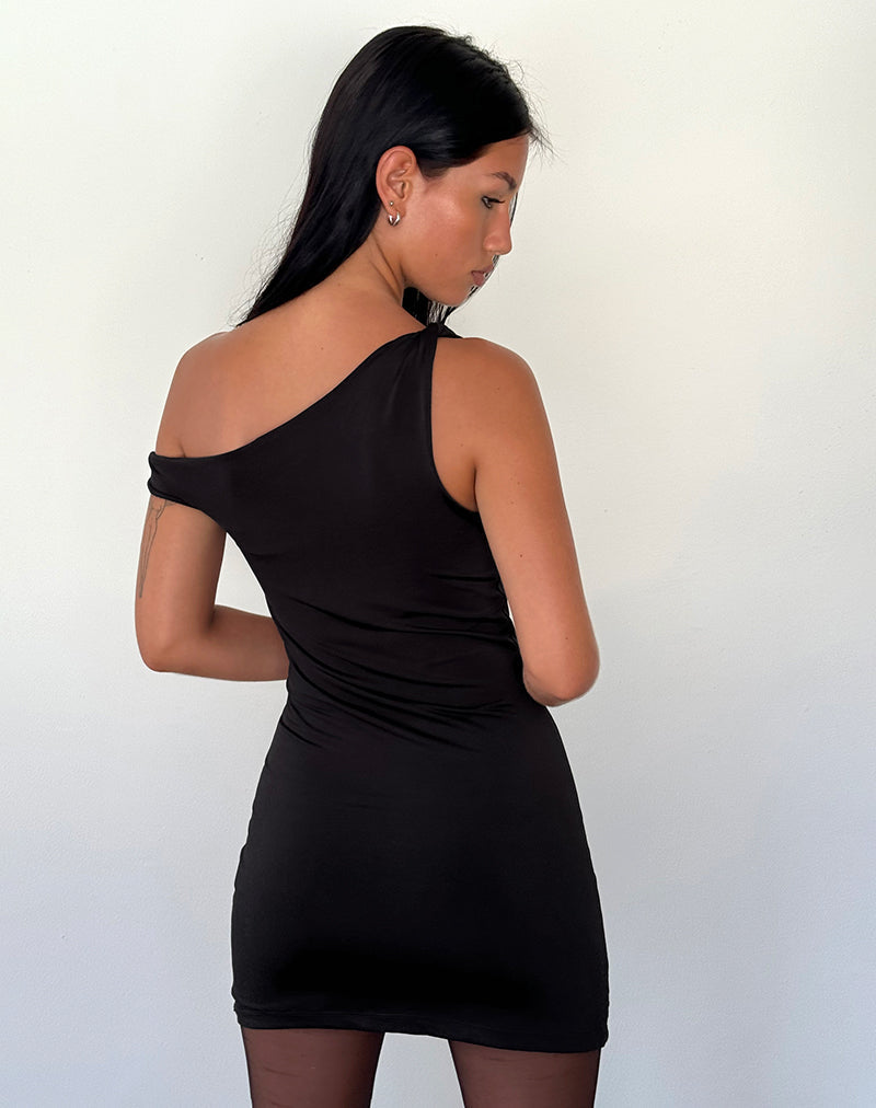Imagen de Leona Twist Sleeve Mini Dress in Black