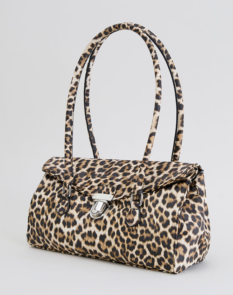 Imagen de Bolso de hombro con estampado de leopardo