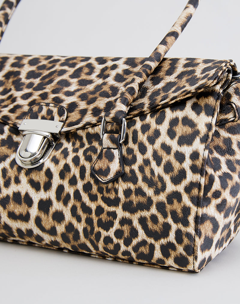 Imagen de Bolso de hombro con estampado de leopardo