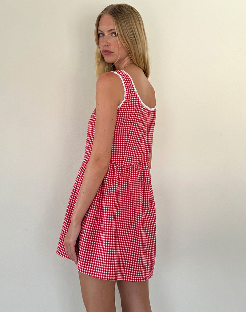 Minivestido Leshi de guinga roja