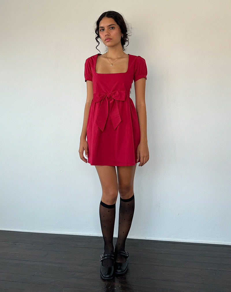 Imagen del minivestido Leshiana de popelina Adrenaline rojo
