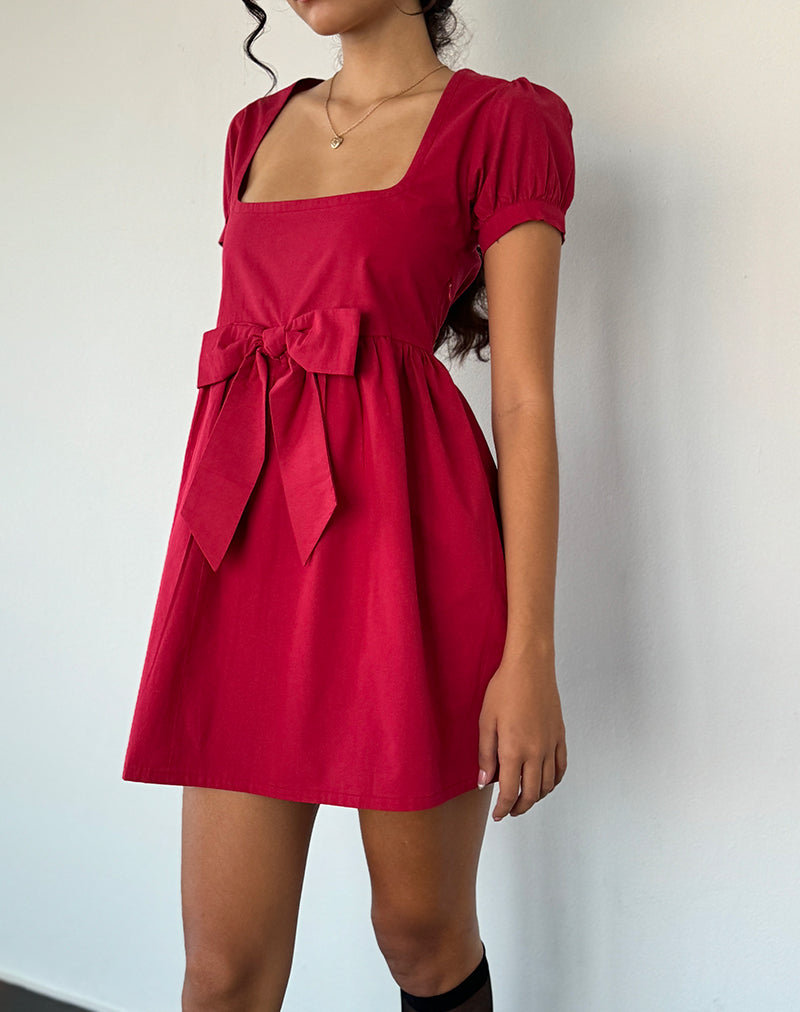 Imagen del minivestido Leshiana de popelina Adrenaline rojo