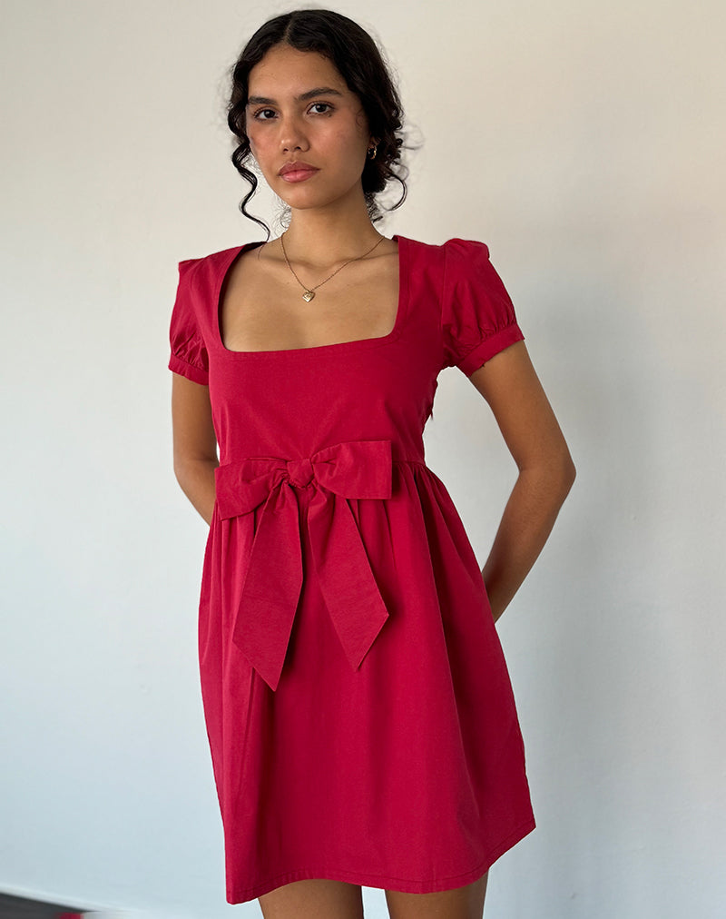 Imagen del minivestido Leshiana de popelina Adrenaline rojo