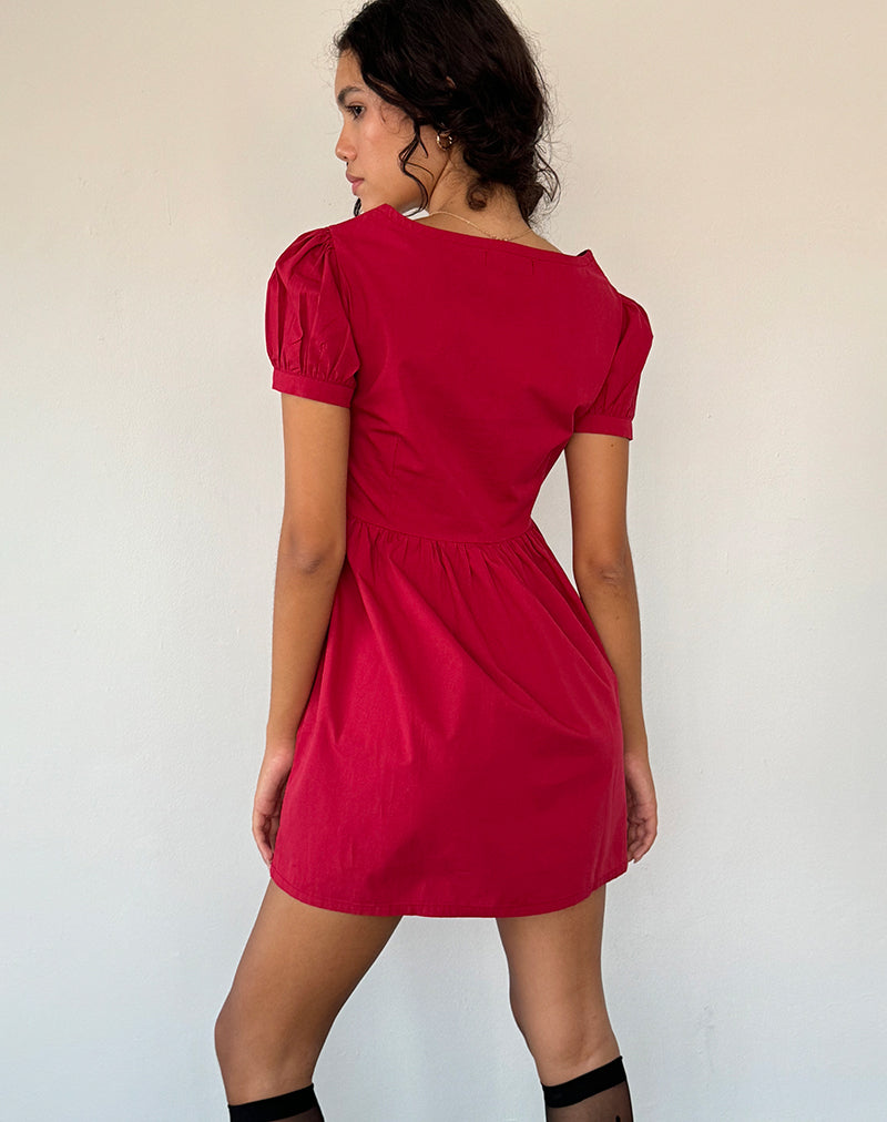 Imagen del minivestido Leshiana de popelina Adrenaline rojo