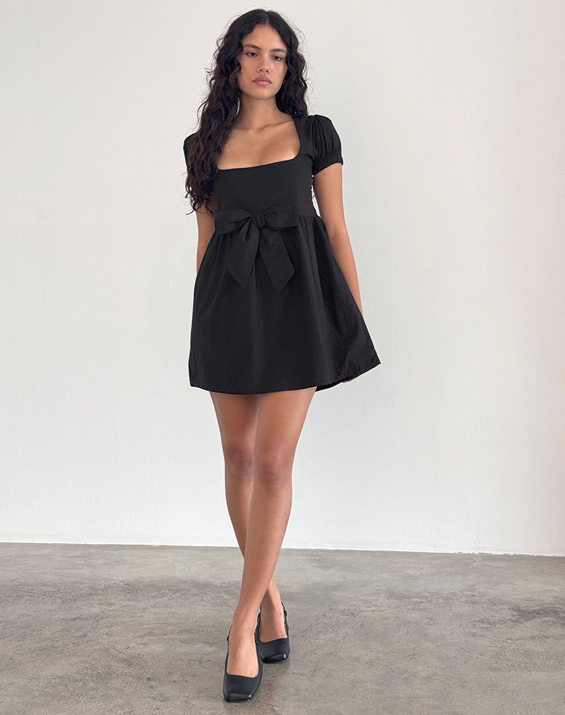 Imagen del minivestido Leshiana de popelina negro