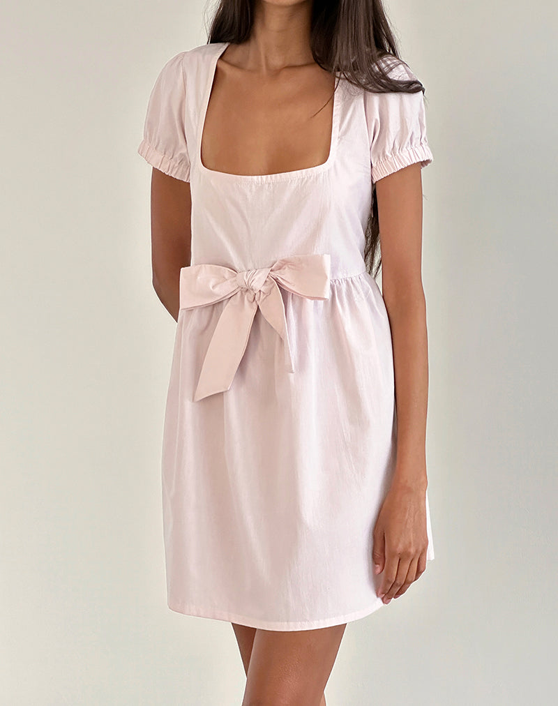 Minivestido Leshiana de popelina rosa claro