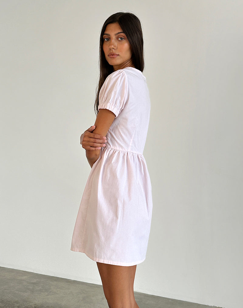 Imagen del minivestido Leshiana de popelina rosa claro
