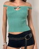 Imagen de Lesly Bardot Top with O Ring in Turquoise