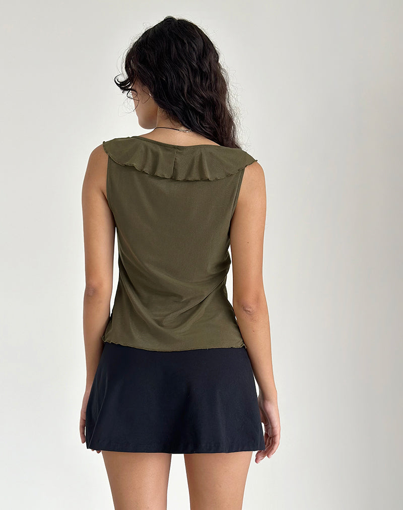 Imagen de Leviosa Top Mariposa En Malla Verde Musgo