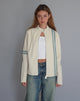Imagen de la chaqueta Lewis de PU color crema con raya azul