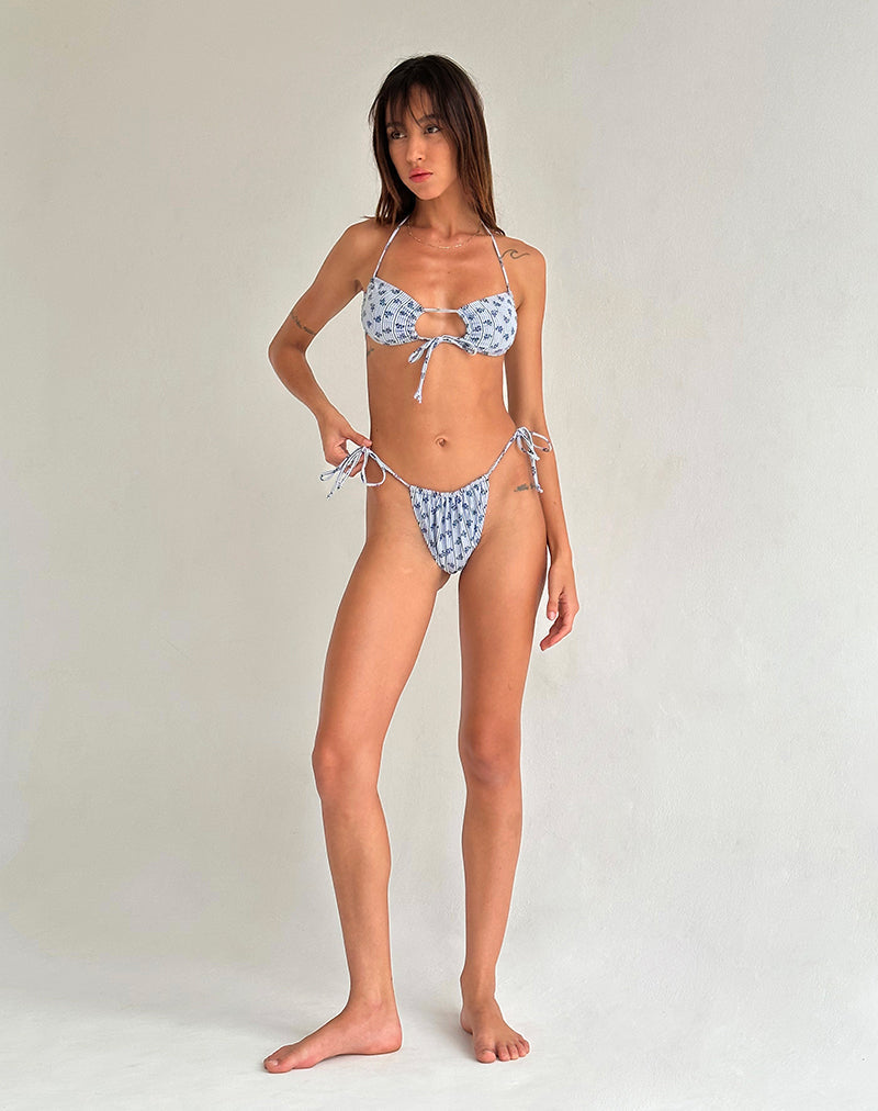 Imagen de la braguita de bikini Leyna de rayas florales