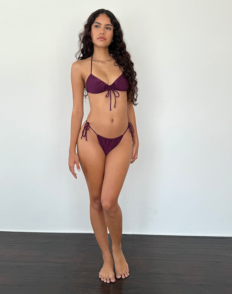 Imagen de la braguita de bikini Leyna en Plum Shimmer