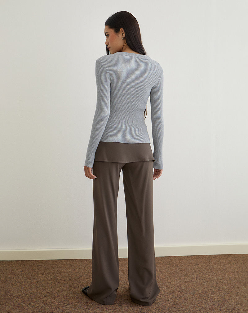 Imagen de Liano Zip Cardigan in Rib Knit Grey