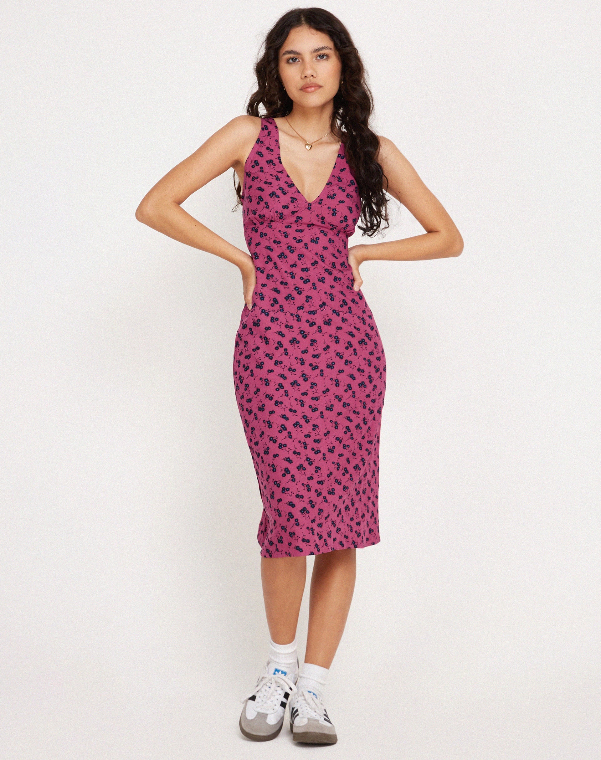 Imagen de Lieva Vestido Midi en Floral Frambuesa