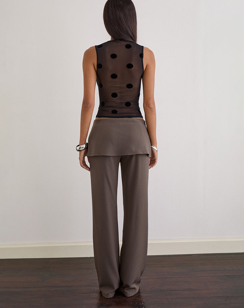 Image of Elka Wrap Trouser in Tailoring Truffle