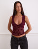 Imagen de Lihat Top en Botanical Flock Flower Granate