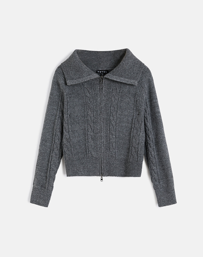 Imagen de Lilena Zip Jumper de punto Dark Shadow
