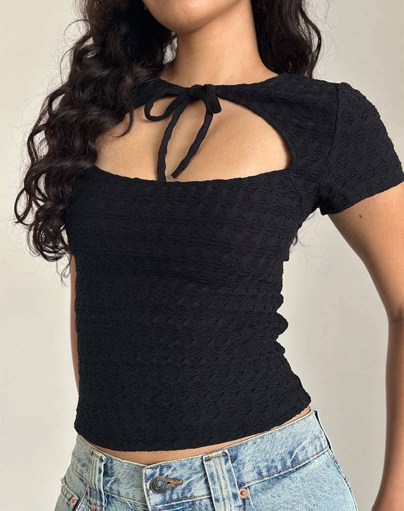 Imagen de Lindsay Top en negro texturizado