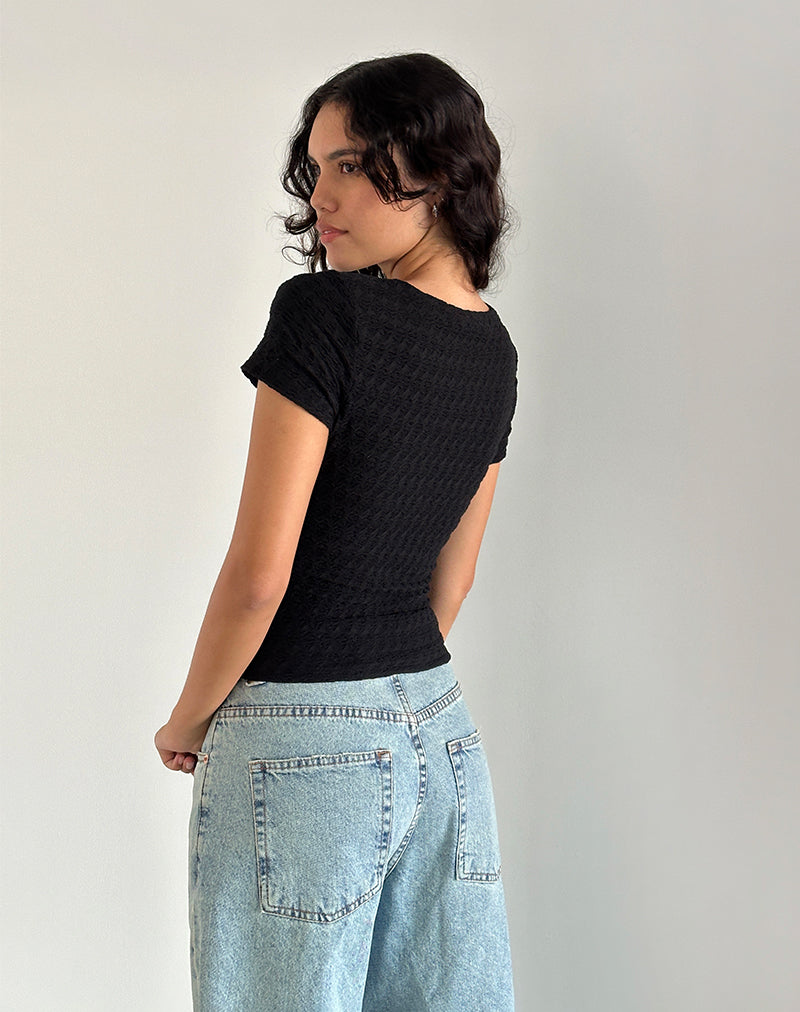 Imagen de Lindsay Top en negro texturizado