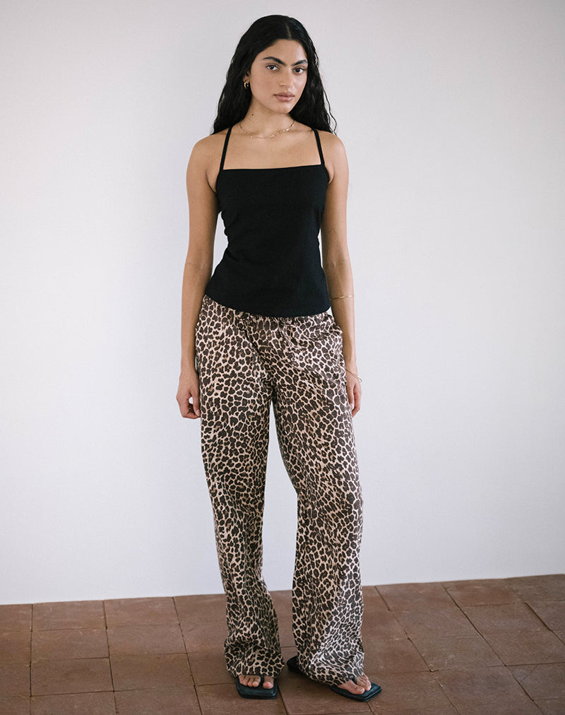 Lintang Tie Back Top en Lino Negro