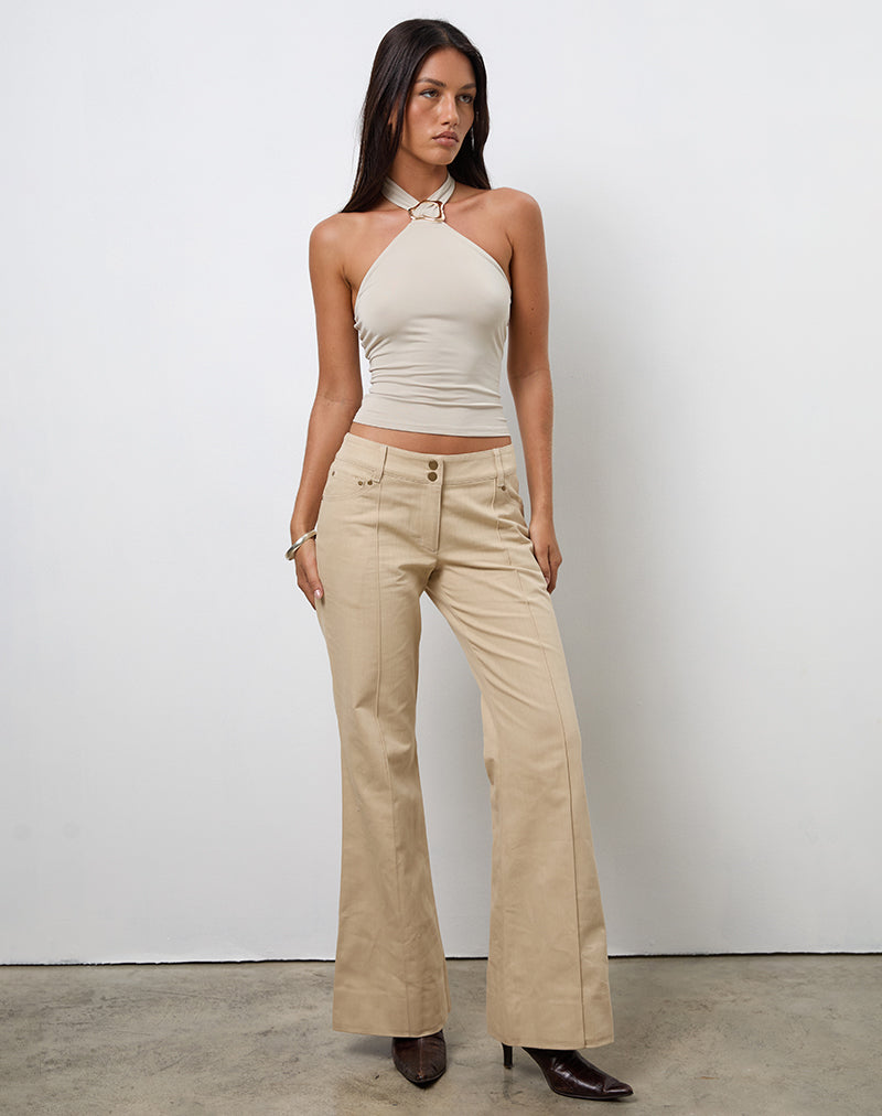 Imagen de Lintira Slim Leg Trouser en sarga Sand