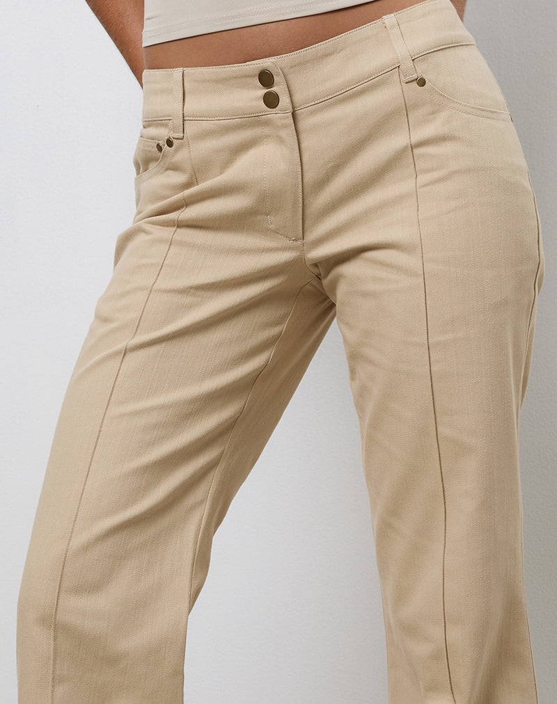 Imagen de Lintira Slim Leg Trouser en sarga Sand