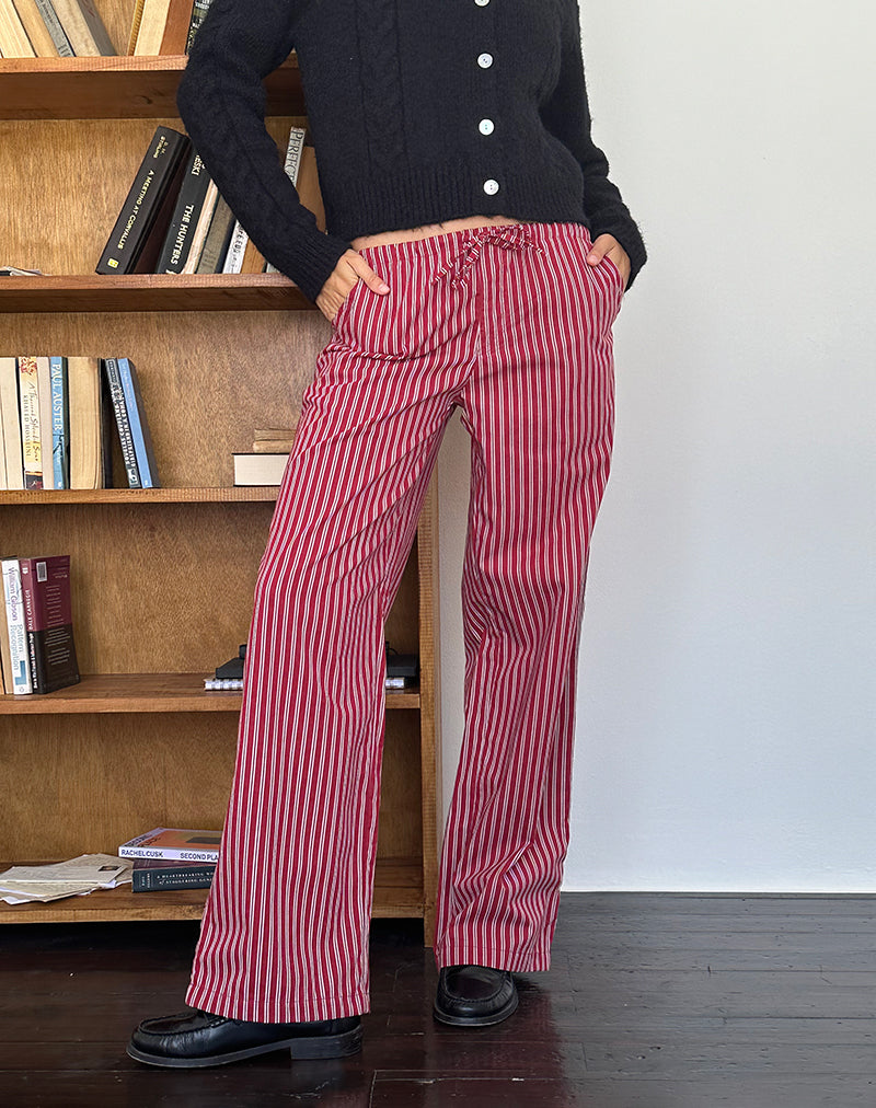 Imagen de Lirura Pantalón casual a rayas granate