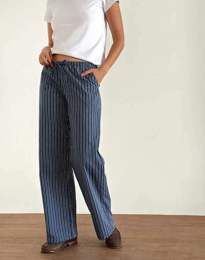 Pantalón Lirura de raya índigo Azul oscuro