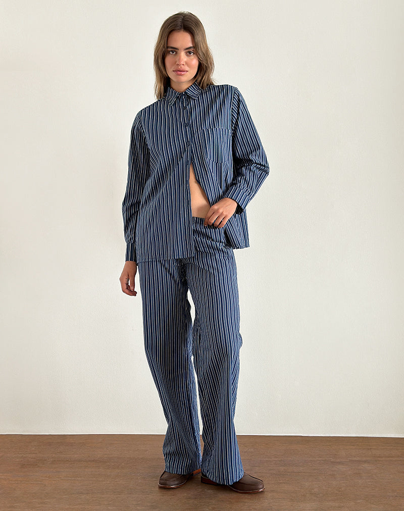 Pantalón Lirura de raya índigo Azul oscuro