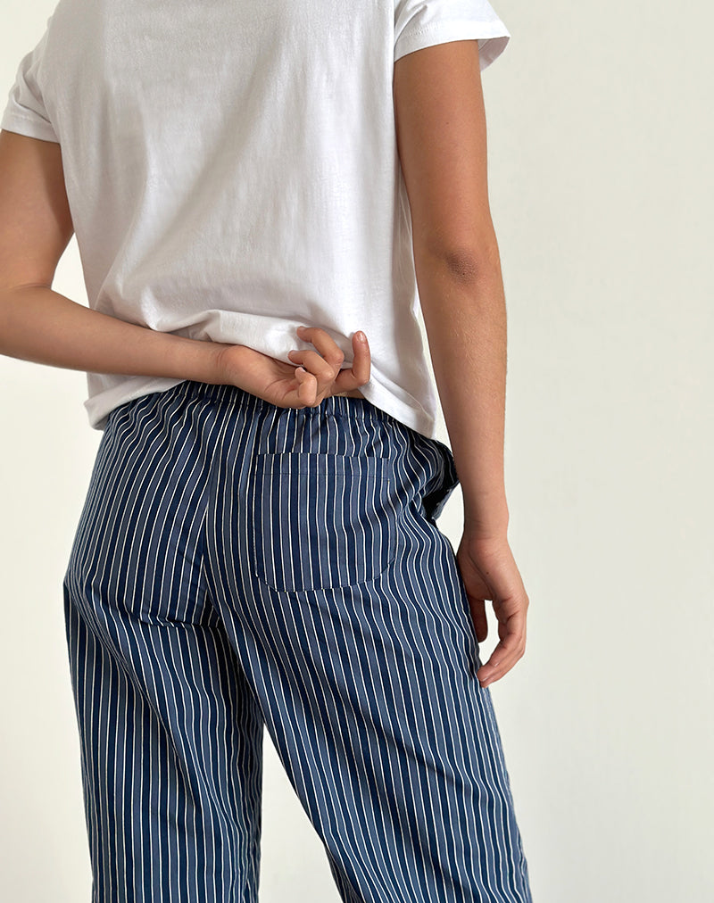 Imagen de Lirura Pantalones anchos de raya índigo Azul oscuro