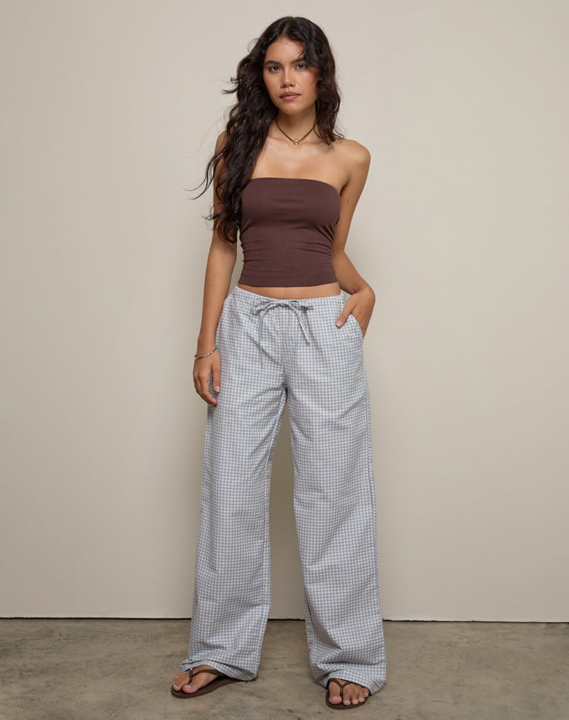 Imagen del pantalón Lirura Mini Gingham Azul y Gris