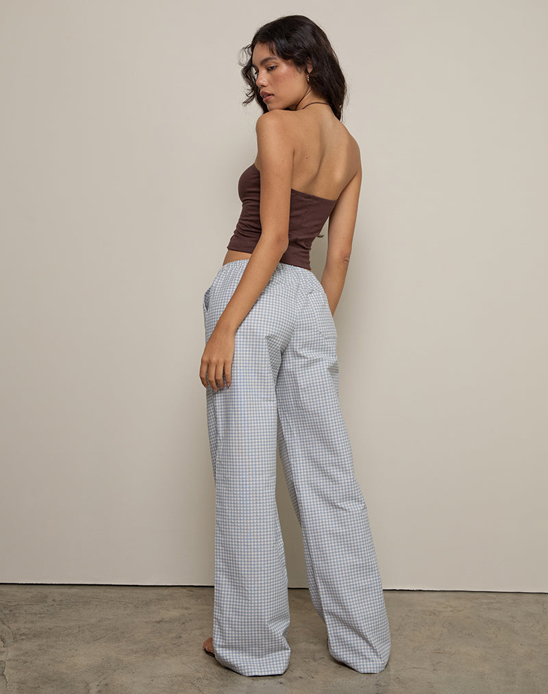 Imagen del pantalón Lirura Mini Gingham Azul y Gris