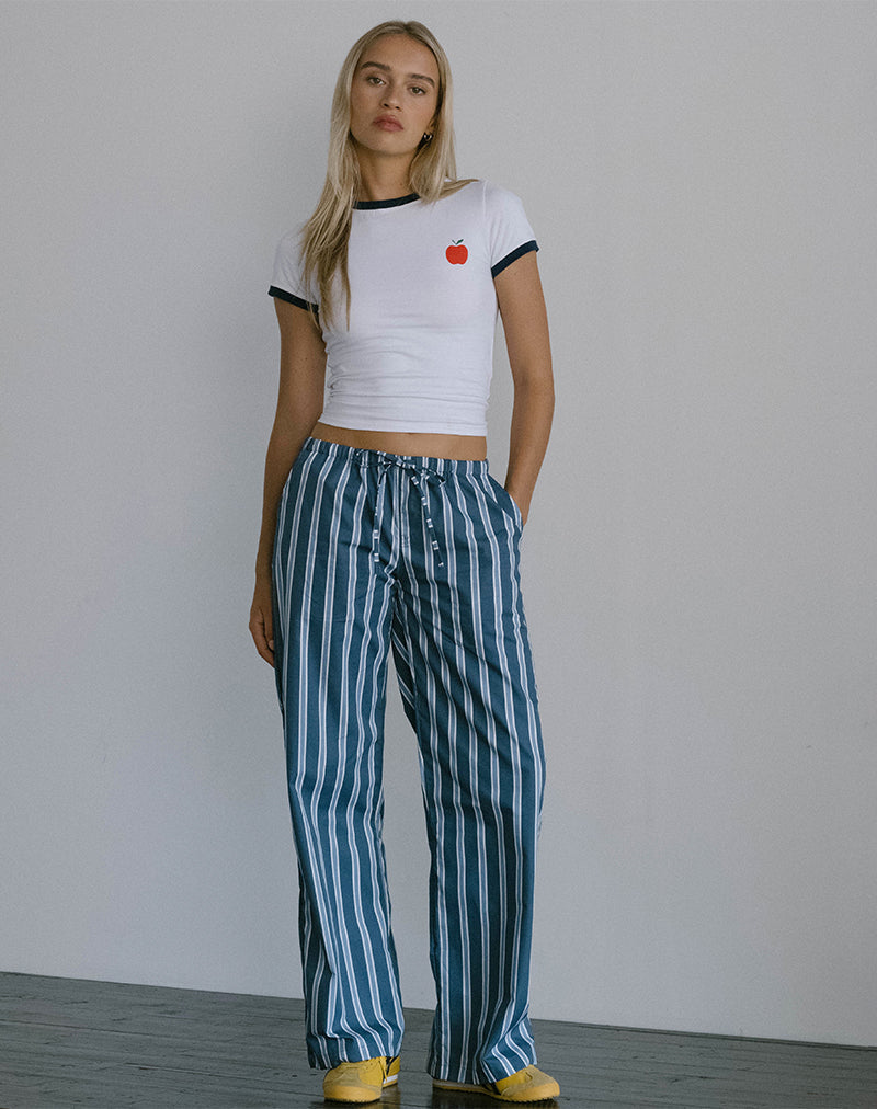 imagen de Lirura Trouser en Popplin Formal Stripe Navy