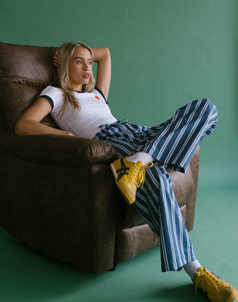 imagen de Lirura Trouser en Popplin Formal Stripe Navy